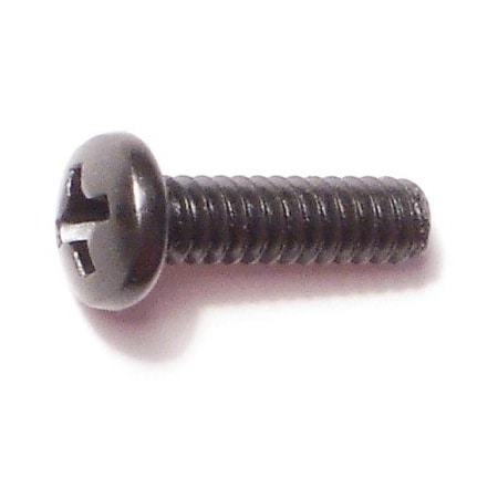 Midwest Fastener #6-32 x 1/2 in Phillips Pan Machine Screw, Black Oxide Steel, 35 PK 33142